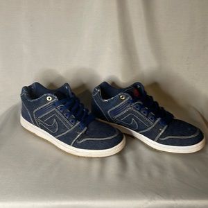 NIKE SB AIR FORCE II LOW QS DENIM EAST WEST BIGGIE TUPAC AO0298-441 Size 7.5 Men